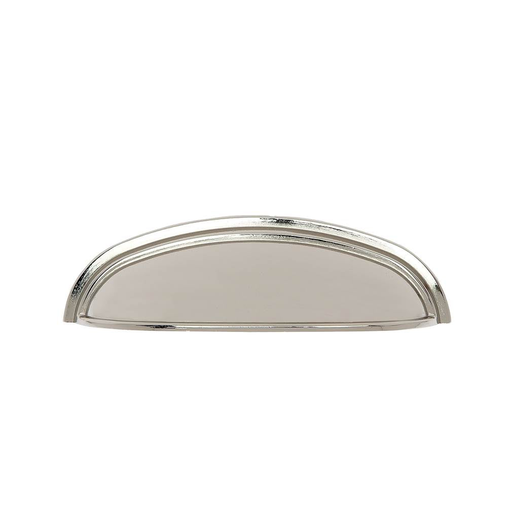 JVJ Hardware - Vintage Collection Polished Nickel Finish 4'' c/c Cup Pull w/Step, Composition Zamac - Polished Nickel