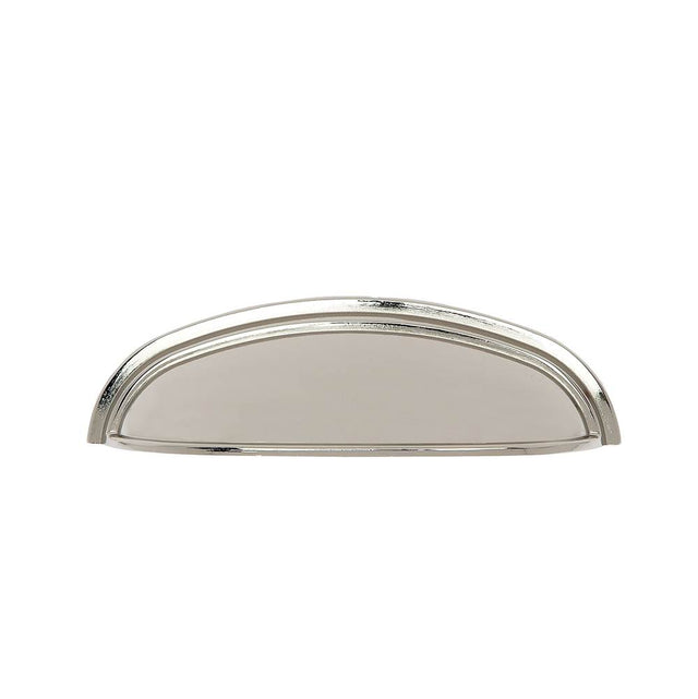 JVJ Hardware - Vintage Collection Polished Nickel Finish 4'' c/c Cup Pull w/Step, Composition Zamac - Polished Nickel