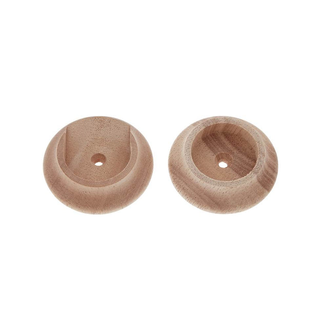 JVJ Hardware - Wooden 1-3/8'' Diameter Pole Socket, Composition Wood - Raw Wood