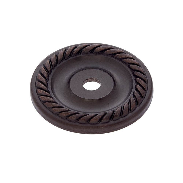 JVJ Hardware - Classic Collection Old World Bronze Finish 1-1/2'' Diameter English Rope Back Plate, Composition Solid Brass - Old World Bronze