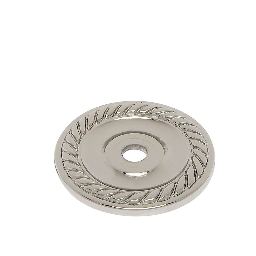 JVJ Hardware - Classic Collection Polished Nickel Finish 1-1/2'' Diameter English Rope Back Plate, Composition Solid Brass - Polished Nickel