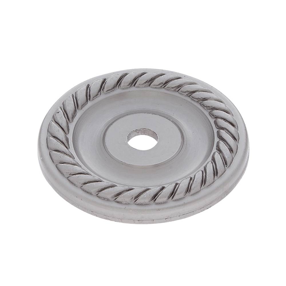 JVJ Hardware - Classic Collection Satin Nickel Finish 1-1/2'' Diameter English Rope Back Plate, Composition Solid Brass - Satin Nickel