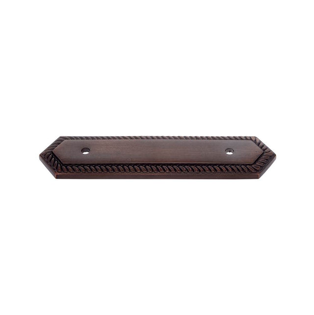 JVJ Hardware - Classic Collection Old World Bronze Finish 3'' c/c Rope Back Plate, Composition Solid Brass - Old World Bronze