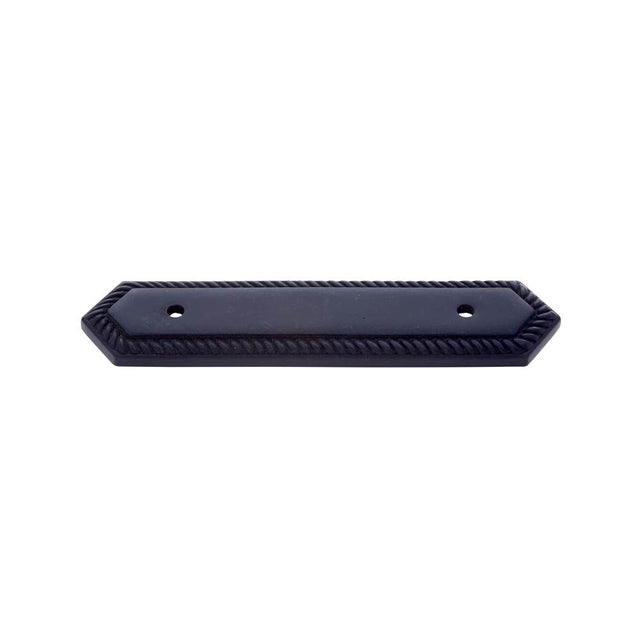 JVJ Hardware - Classic Collection Oil Rubbed Bronze Finish 3'' c/c Rope Back Plate, Composition Solid Brass - Oil Rubbed Bronze