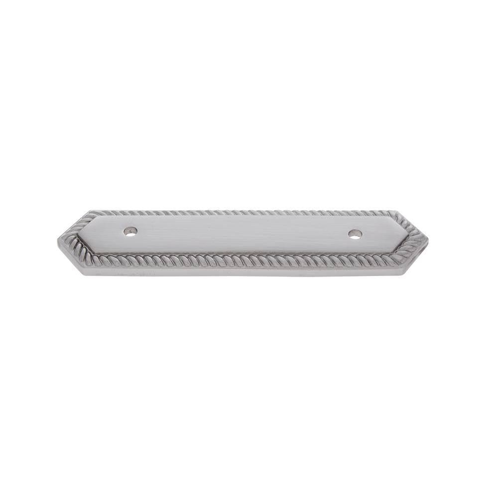 JVJ Hardware - Classic Collection Satin Nickel Finish 3'' c/c Rope Back Plate, Composition Solid Brass - Satin Nickel