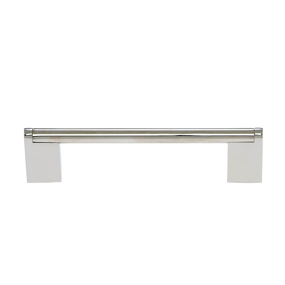 JVJ Hardware - Aster Collection Polished Nickel Finish 128 mm c/c Rounded Three Piece Modern Pull, Composition Zamac/Steel - Polished Nickel