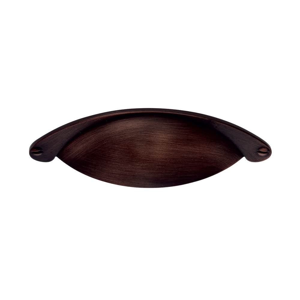 JVJ Hardware - Vintage Collection Old World Bronze Finish Zinc 3'' c/c Cup Pull w/Screws, Composition Zamac - Old World Bronze