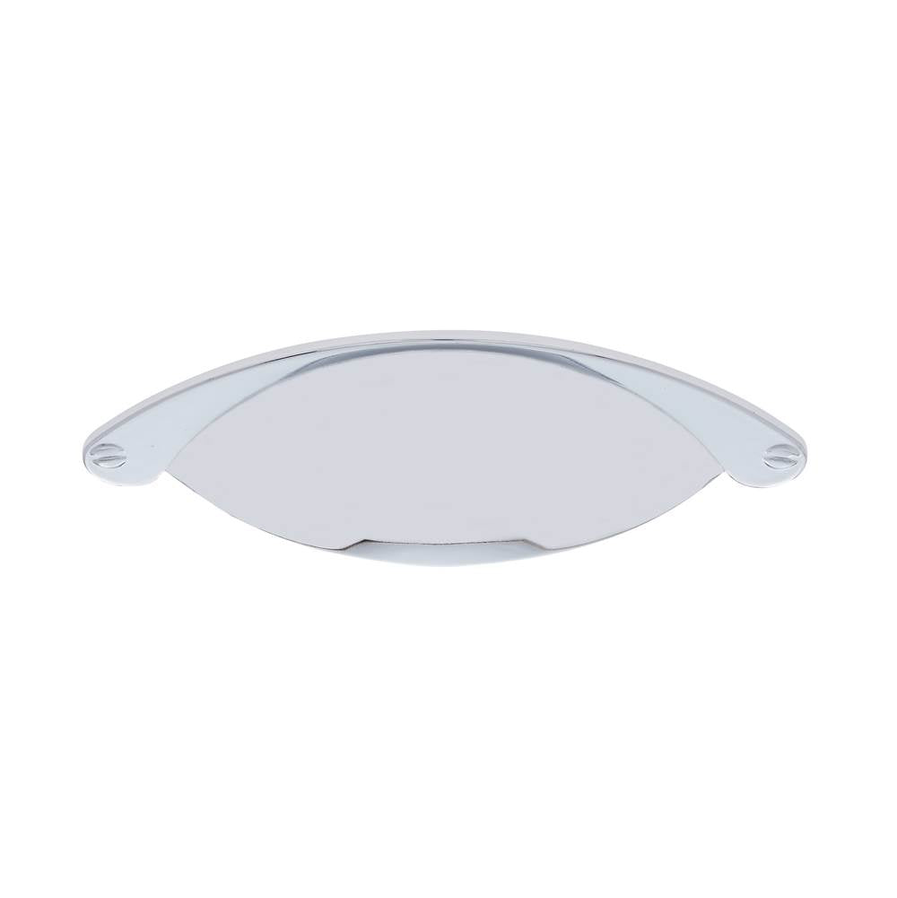 JVJ Hardware - Vintage Collection Chrome Finish Zinc 3'' c/c Cup Pull w/Screws, Composition Zamac - Polished Chrome