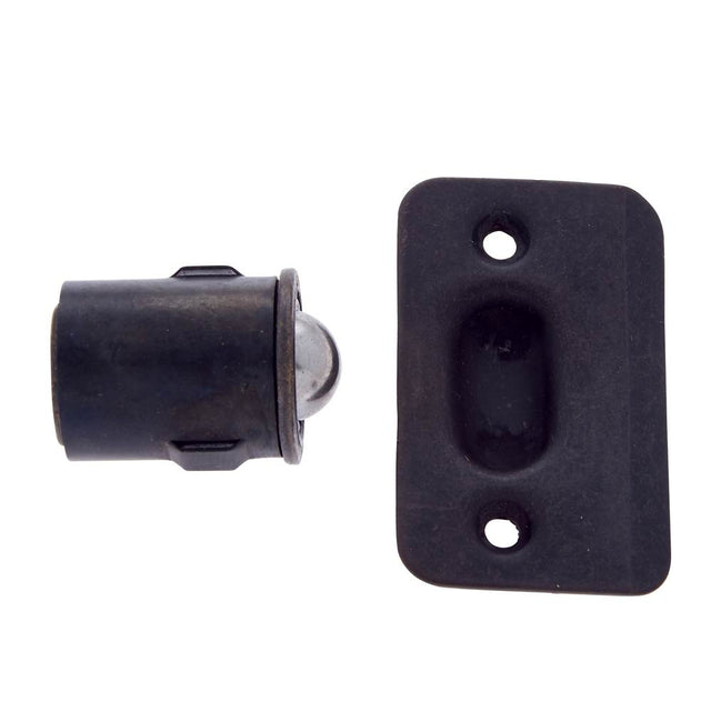 JVJ Hardware - Oil Rubbed Bronze Finish 7/8'' Drive In Ball Catch (Poly-Bagged), Composition Steel - Oil Rubbed Bronze