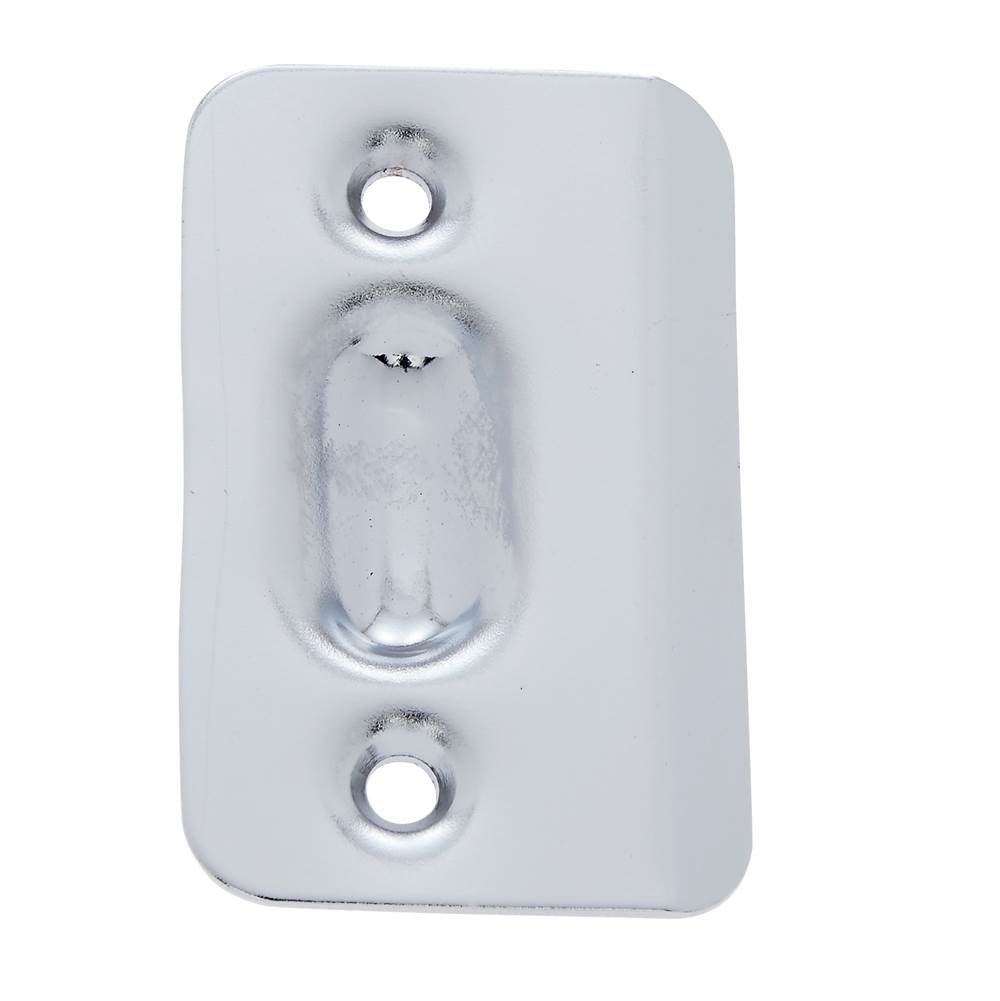 JVJ Hardware - Polished Chrome Finish 1-3/16'' X 2-1/4'' Strike Plate (Poly-Bagged), Composition Steel - Polished Chrome