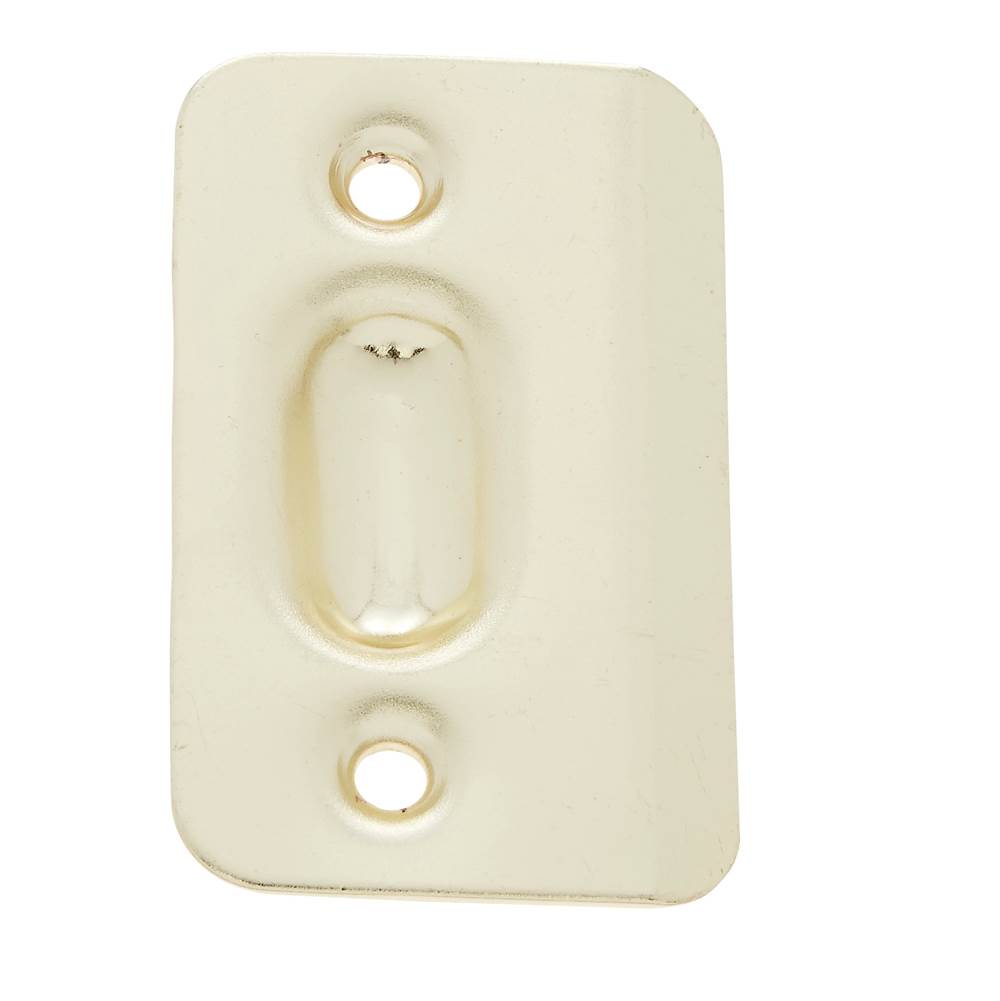 JVJ Hardware - Polish Brass Finish 1-3/16'' X 2-1/4'' Strike Plate (Poly-Bagged), Composition Steel - Polished Brass