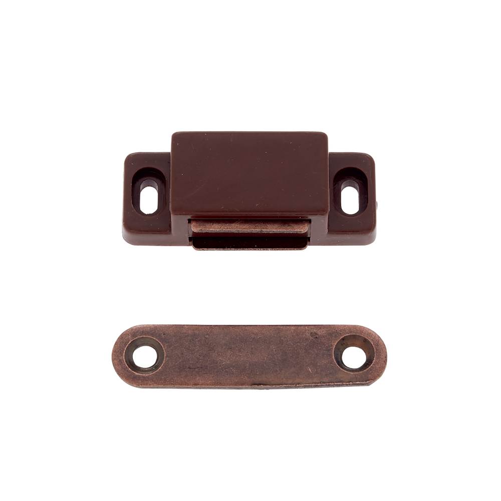 JVJ Hardware - Brown Magnetic Catch w/Strike Plate And Screws, Composition Plastic/Steel - Brown