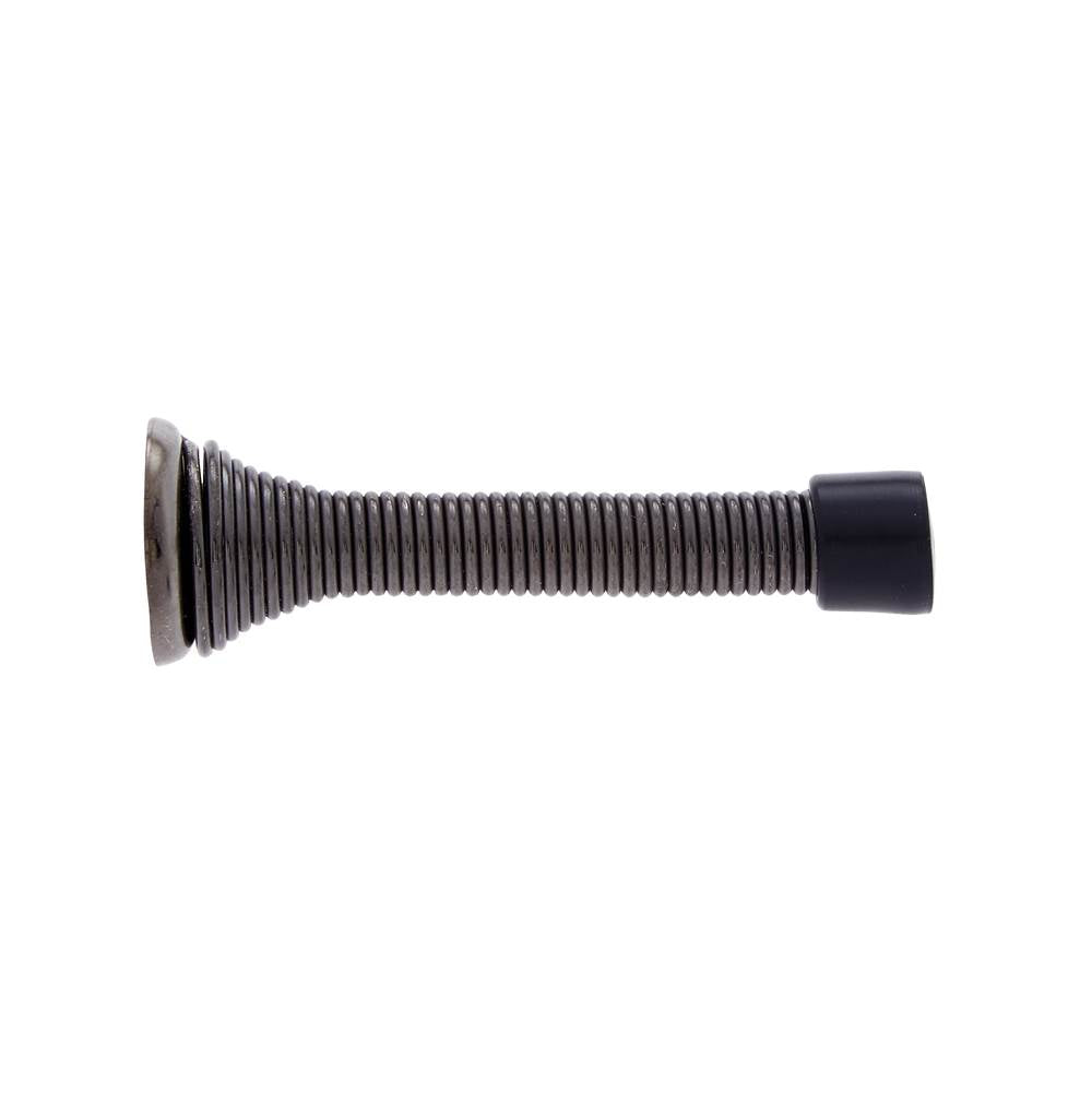 JVJ Hardware - Antique Nickel Finish 3-1/8'' Heavy Duty Spring Door Stop, Composition Zamac - Antique Nickel