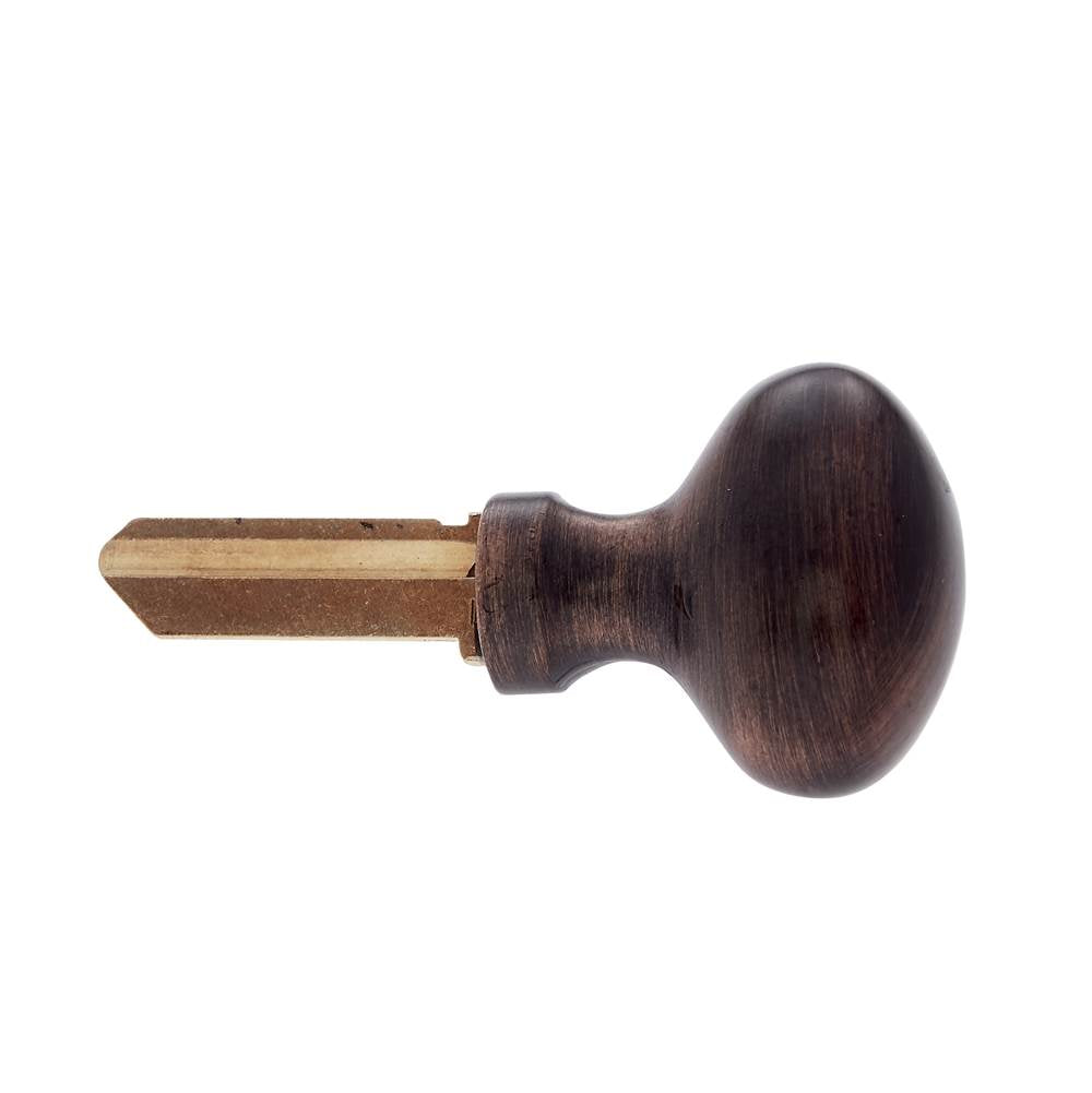 JVJ Hardware - Old World Bronze Finish Key Knob,  6 Pin ''Kwikset'' Key Way, Composition Solid Brass - Old World Bronze