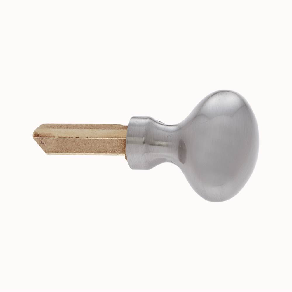 JVJ Hardware - Satin Nickel Finish Key Knob,  ''Weiser'' Key Way, Composition Solid Brass - Satin Nickel