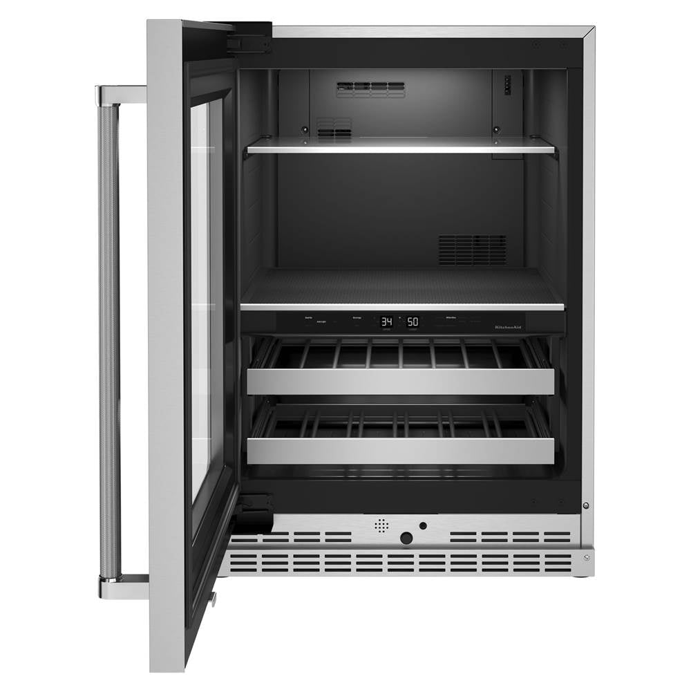 24 Kad Step Left Black Stainless Beverage Center