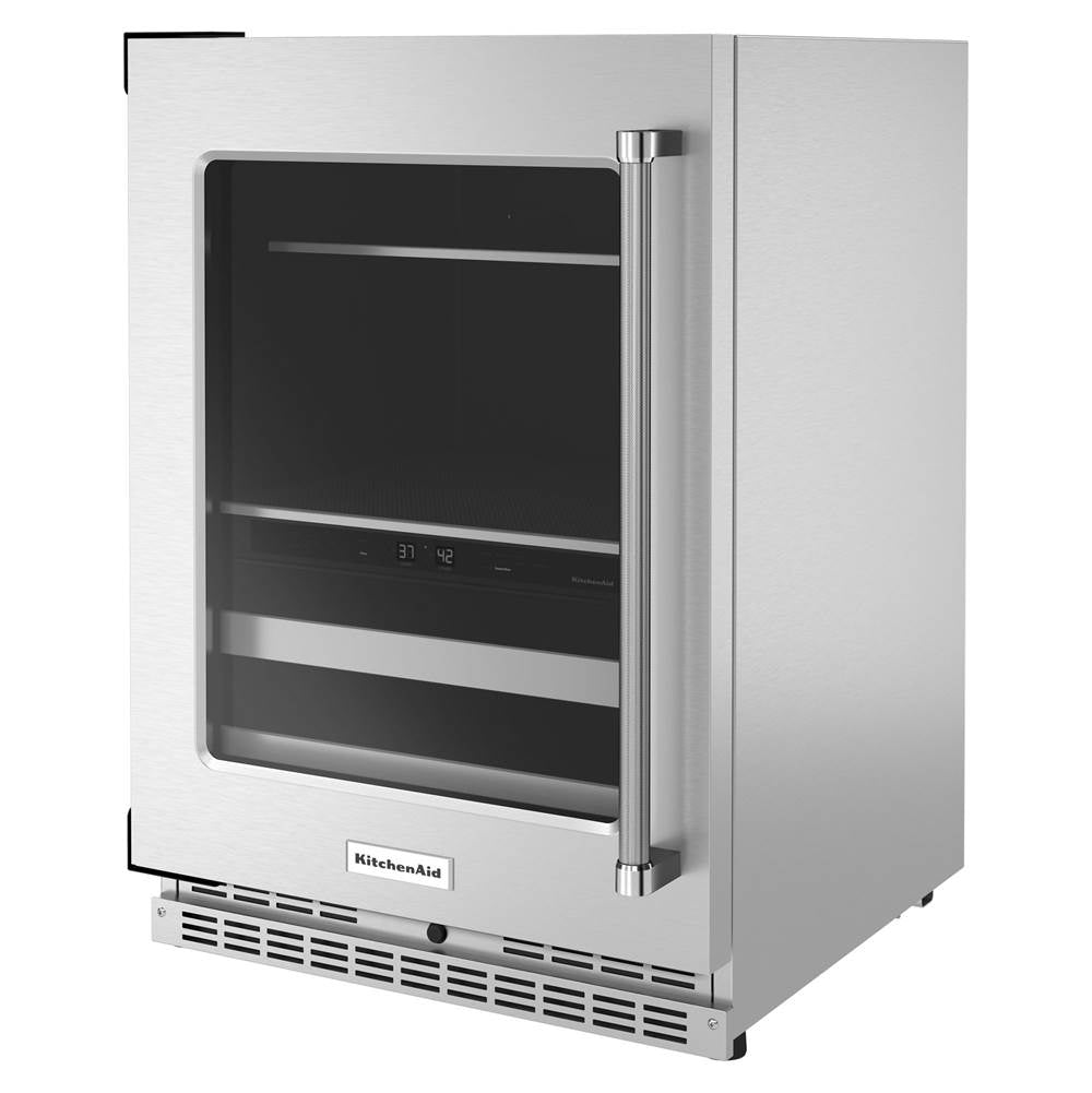 24 Kad Step Left Black Stainless Beverage Center