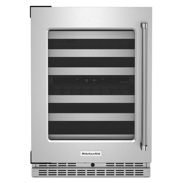Kitchen Aid - 24 Kad Step Left 2 Zone Wine - Stainless Steel