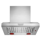 Kitchen Aid - 36'' Wall Mount 600-1200 Cfm Commercial Style Canopy Hood - Stainless Steel
