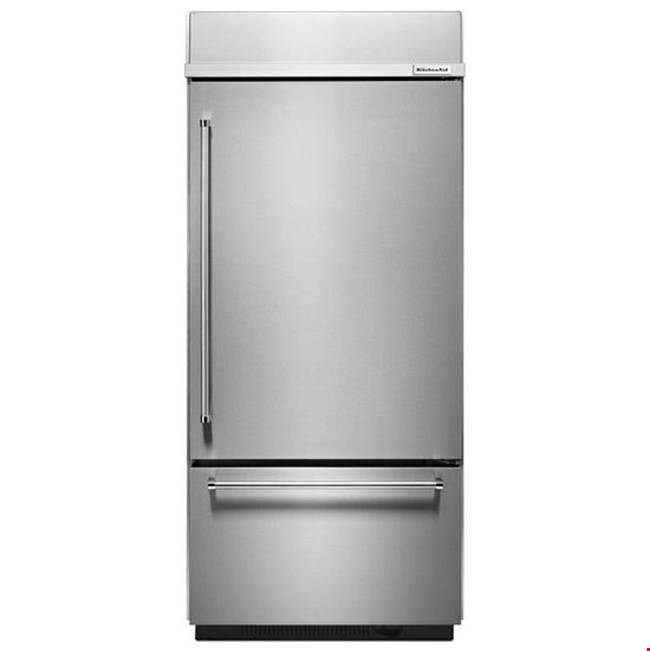 Kitchen Aid - 20 cu.ft. Built-In Bottom-Freezer Refrigerator - Stainless Steel