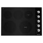 Kitchen Aid - 30'' Ceramic Glass, 5 Elements, 12/9'' Dual, 10/6'' Dual, 8'', 2-6'', Die Cast Metal Knob Controls - Black