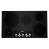 Kitchen Aid - 36'' Ceramic Glass, 5 Elements, 12/9/6'' Triple, 10/6'' Dual, 1-8'', 2-6'', Die Cast Metal Knob Control - Black