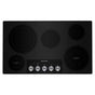 Kitchen Aid - 36'' Ceramic Glass, 5 Elements, 12/9/6'' Triple, 10/6'' Dual, 1-8'', 2-6'', Die Cast Metal Knob Control - Black