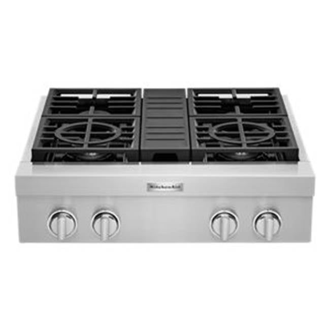 Kitchen Aid - 30'' Commeraical Rangetop, Gas, 4 Burner, Ss - Stainless Steel