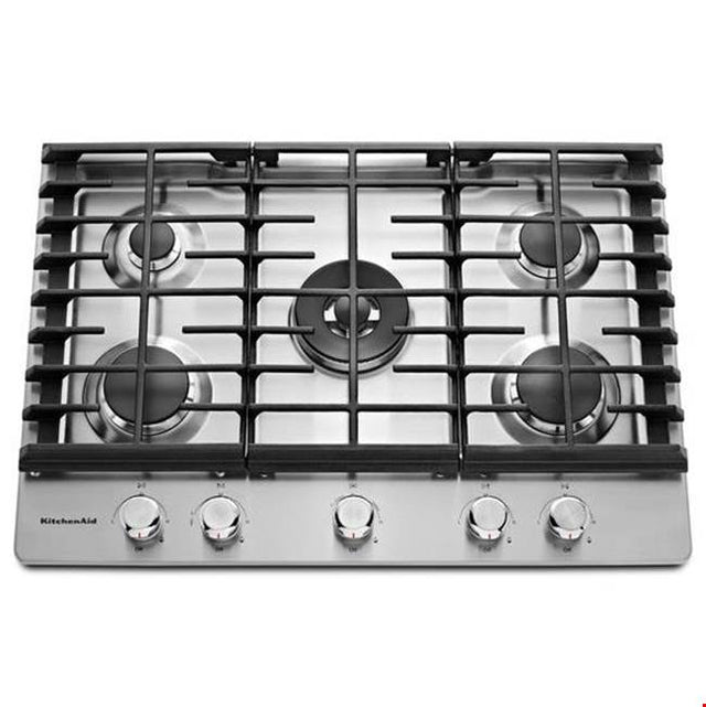 Kitchen Aid - 30 in. Built-In Gas Cooktop - Stainless Steel