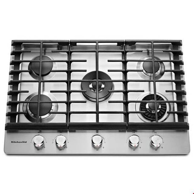 Kitchen Aid - 30 in. Built-In Gas Cooktop - Stainless Steel