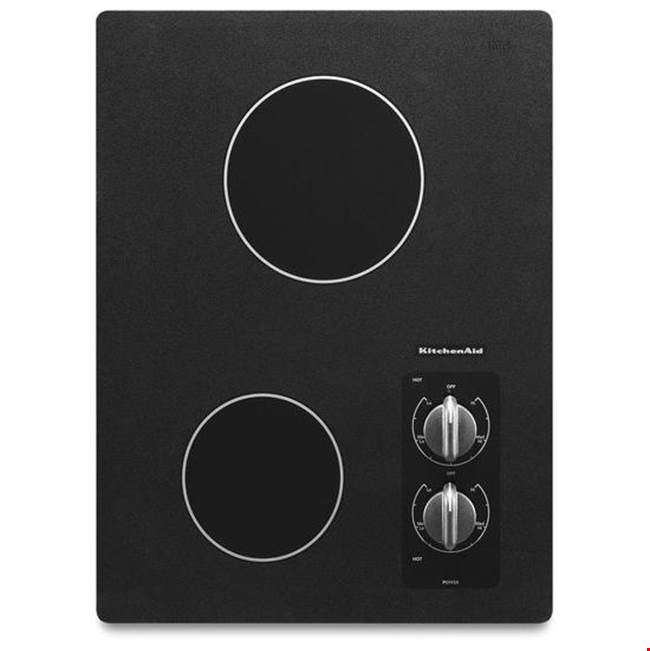 Kitchen Aid - 15 in. Ceramic Glass Built-In Electric Cooktop - Black