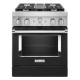 Kitchen Aid - 30'' Dual Fuel Commercial Style Range - Imperial Black