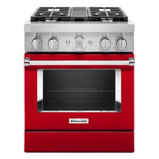 Kitchen Aid - 30'' Dual Fuel Commercial Style Range - Passion Red