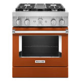 Kitchen Aid - 30'' Dual Fuel Commercial Style Range - Scorched Orange