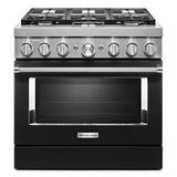 Kitchen Aid - 36'' Dual Fuel Commercial Style Range - Imperial Black