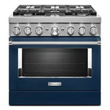 Kitchen Aid - 36'' Dual Fuel Commercial Style Range - Ink Blue