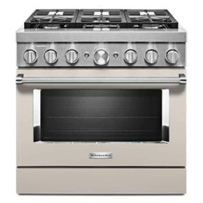 Kitchen Aid - 36'' Dual Fuel Commercial Style Range - Milkshake