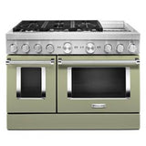 Kitchen Aid - 48'' Dual Fuel Commercial Style Range W/Griddle - Avocado Cream