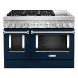 Kitchen Aid - 48'' Dual Fuel Commercial Style Range W/Griddle - Ink Blue