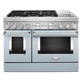 Kitchen Aid - 48'' Dual Fuel Commercial Style Range W/Griddle - Misty Blue
