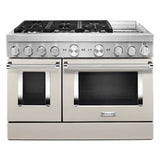 Kitchen Aid - 48'' Dual Fuel Commercial Style Range W/Griddle - Milkshake