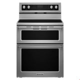 Kitchen Aid - 30 in. Self-Cleaning Convection Freestanding Electric Double Oven Range - Stainless Steel
