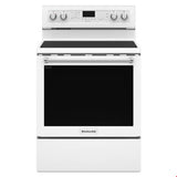 Kitchen Aid - 30 in. Self Cleaning Convertible Ceramic Glass Freestanding Electric Range - White