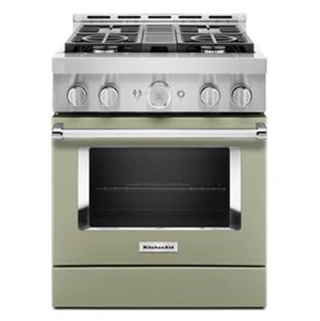 Kitchen Aid - 30'' Gas Commercial Style Range - Avocado Cream