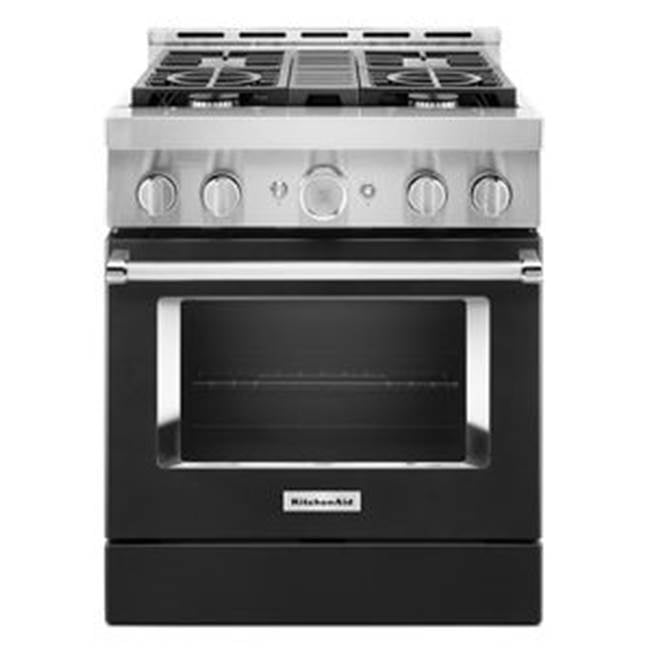 Kitchen Aid - 30'' Gas Commercial Style Range - Imperial Black