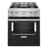 Kitchen Aid - 30'' Gas Commercial Style Range - Imperial Black