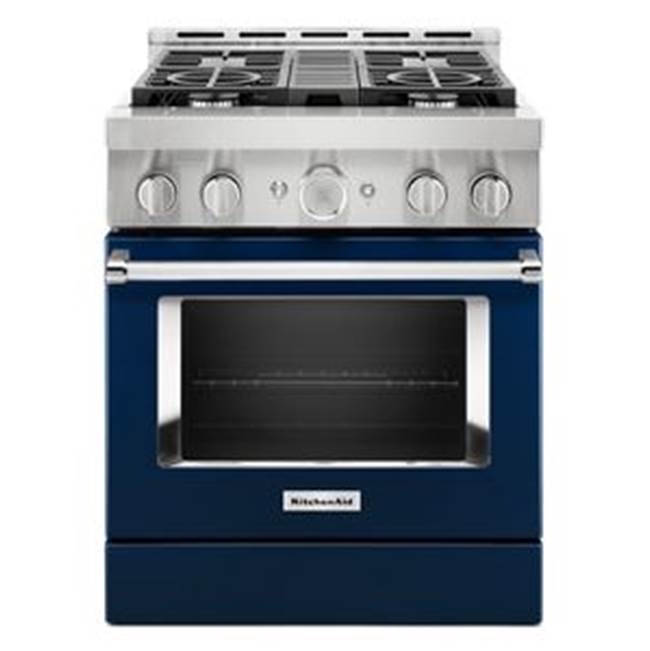 Kitchen Aid - 30'' Gas Commercial Style Range - Ink Blue