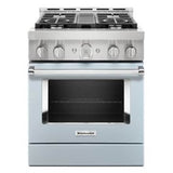 Kitchen Aid - 30'' Gas Commercial Style Range - Misty Blue