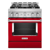 Kitchen Aid - 30'' Gas Commercial Style Range - Passion Red