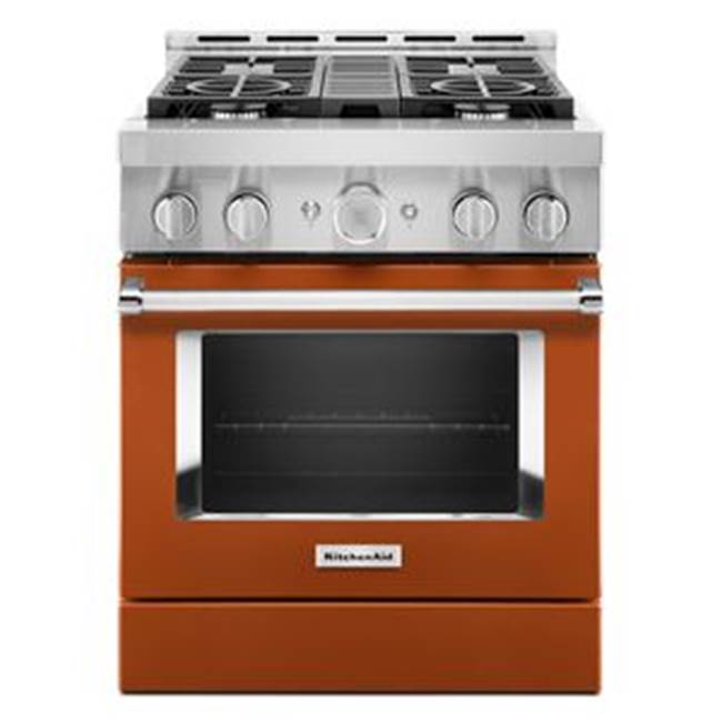 Kitchen Aid - 30'' Gas Commercial Style Range - Scorched Orange